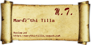 Maróthi Tilla névjegykártya
